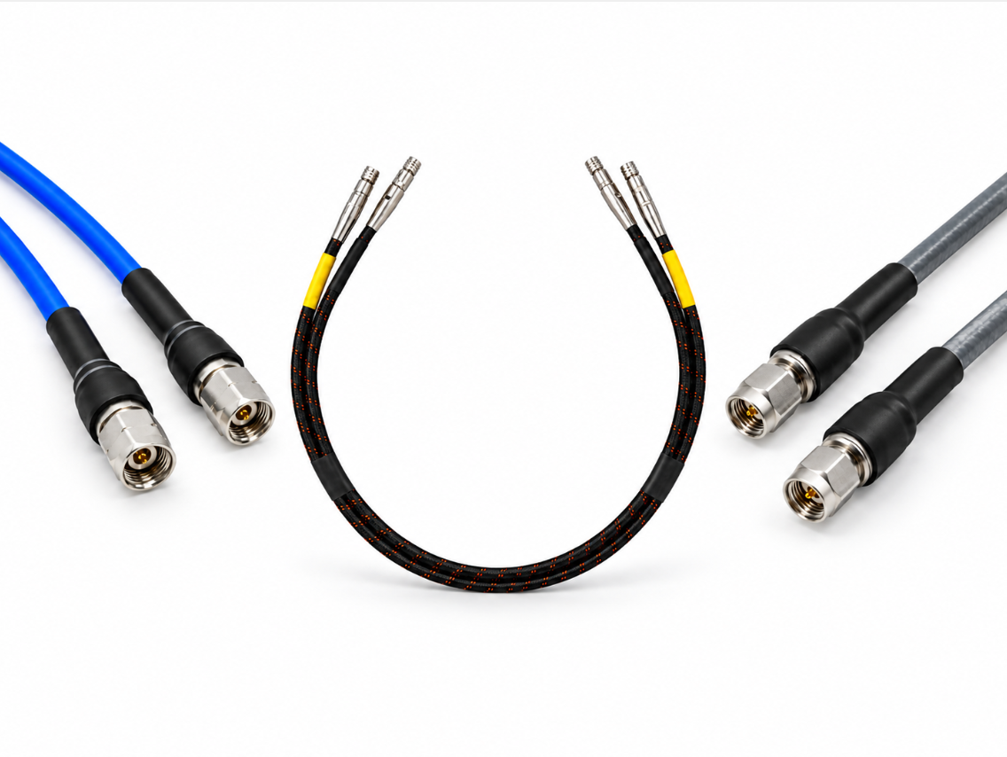 Phase-matched coaxial cable assemblies